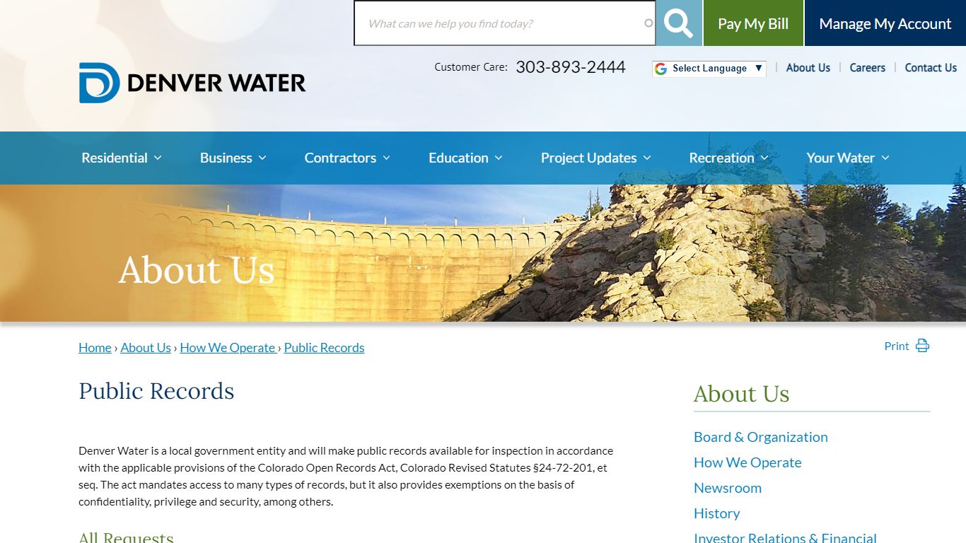 Public Records | Denver Water